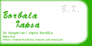 borbala kapsa business card